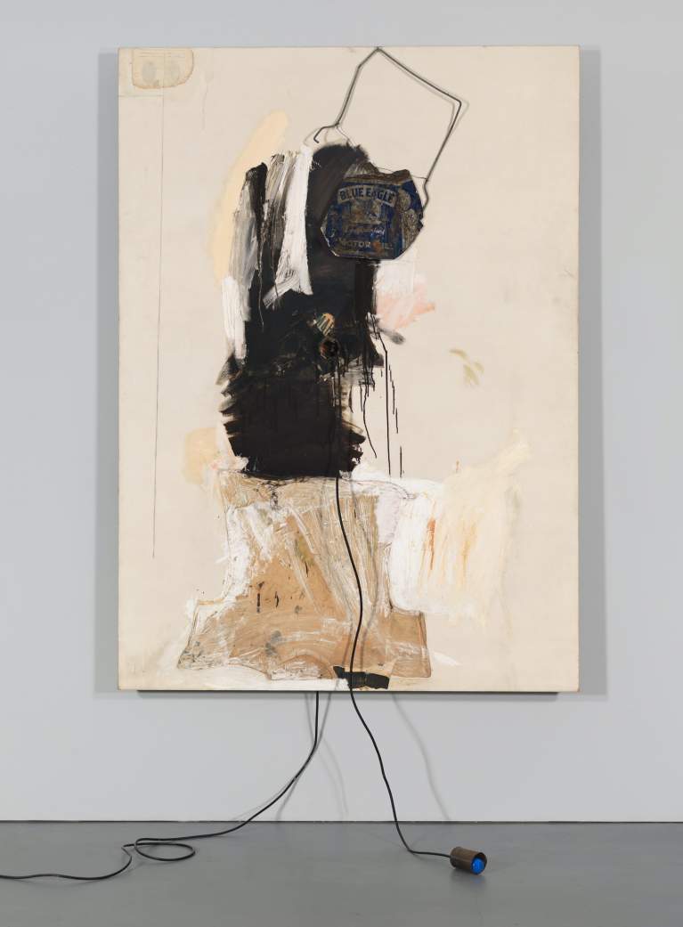 Multiple materials in a Rauschenberg work